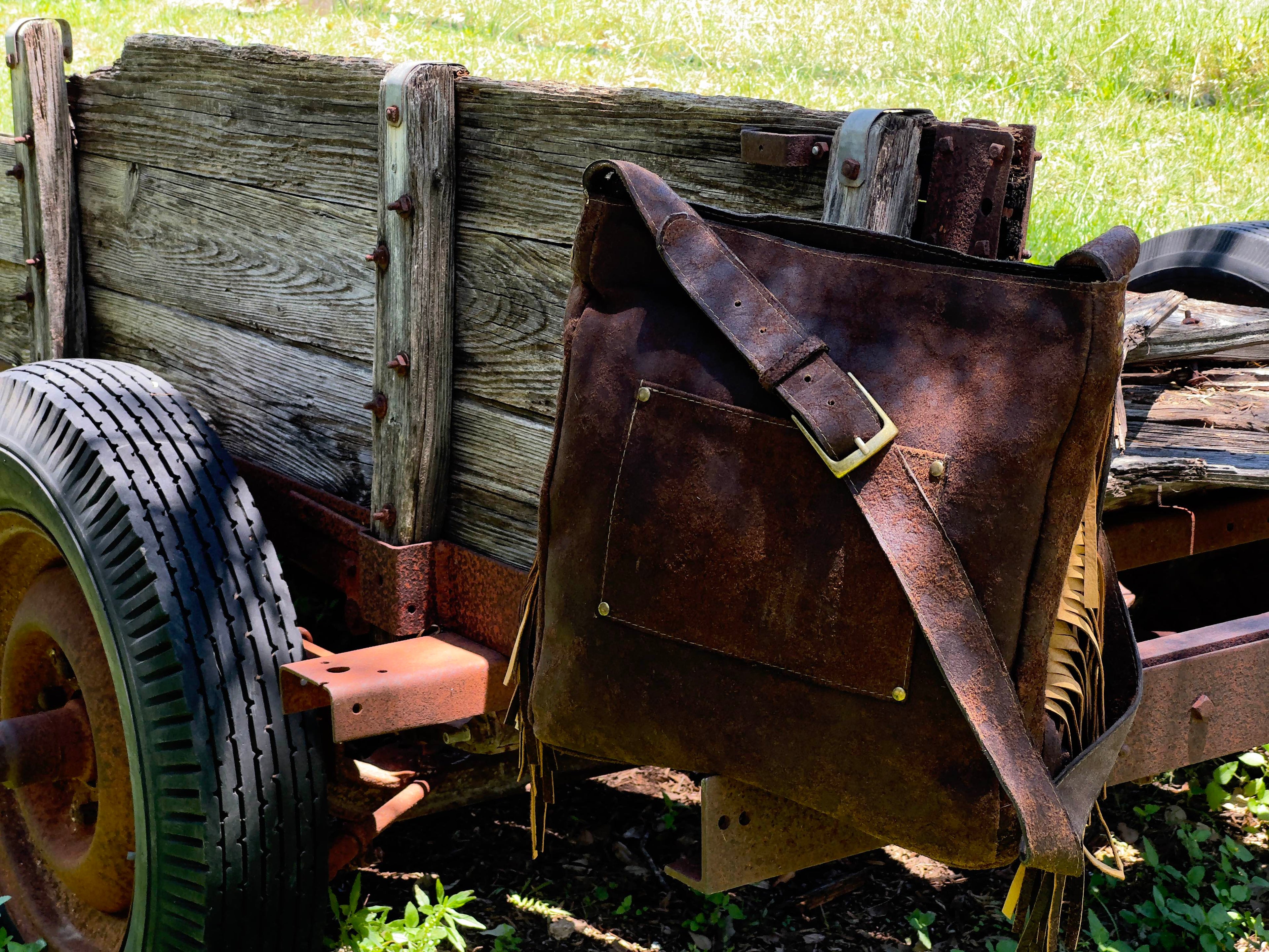 Large Axis Purse With Leather