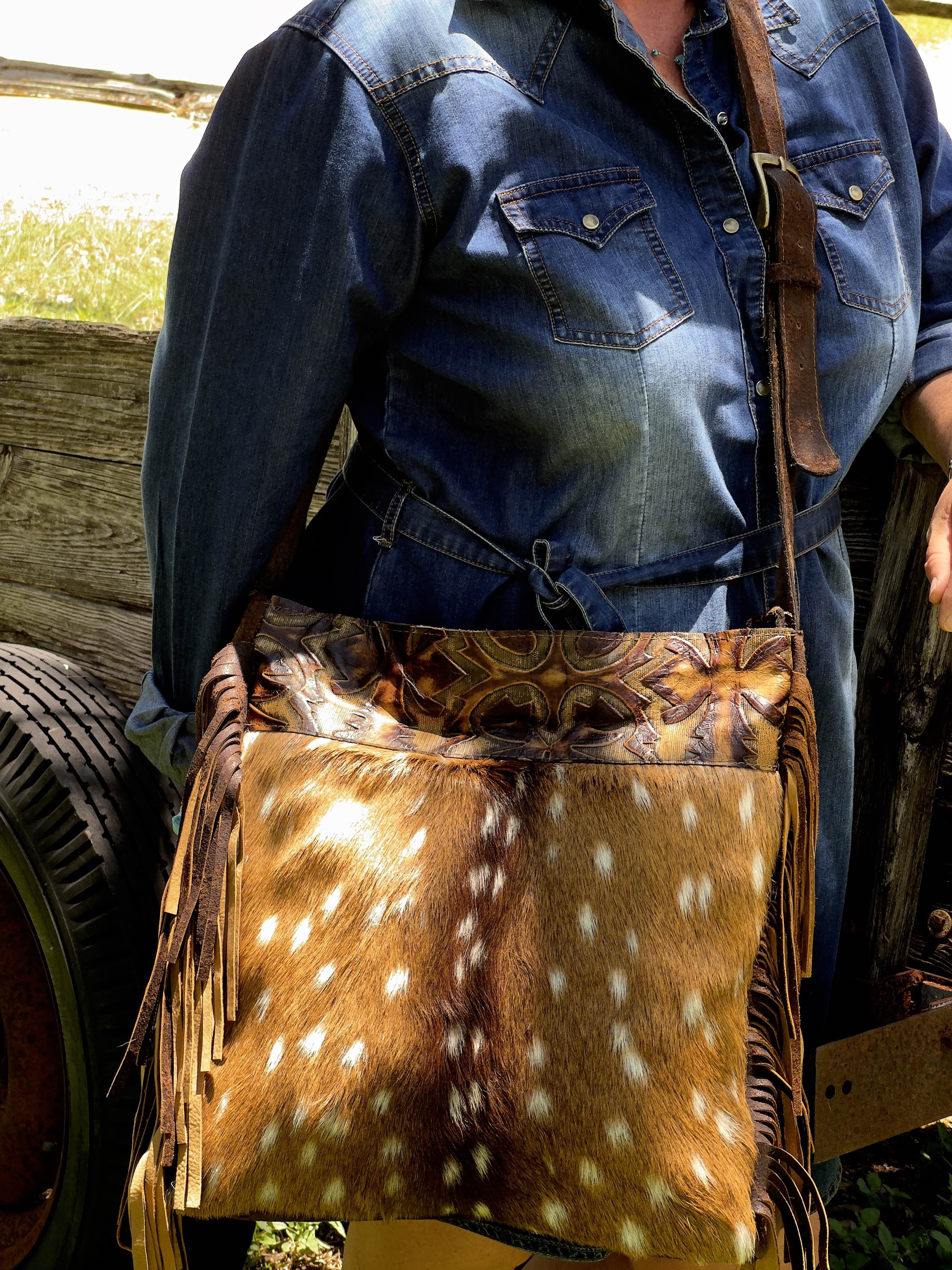 Large Axis Purse With Leather