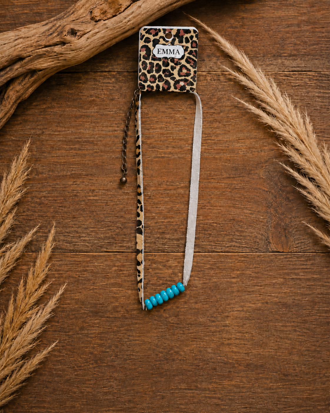 Faux Leather and Squash Blossom Necklace